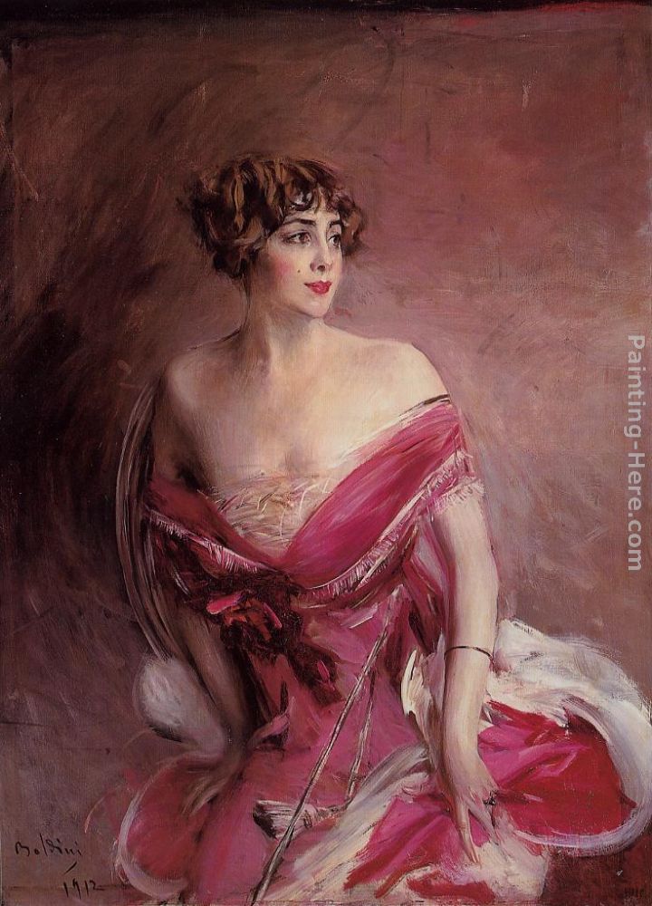 Portrait of Mlle de Gillespie, 'La Dame de Biarritz' painting - Giovanni Boldini Portrait of Mlle de Gillespie, 'La Dame de Biarritz' art painting